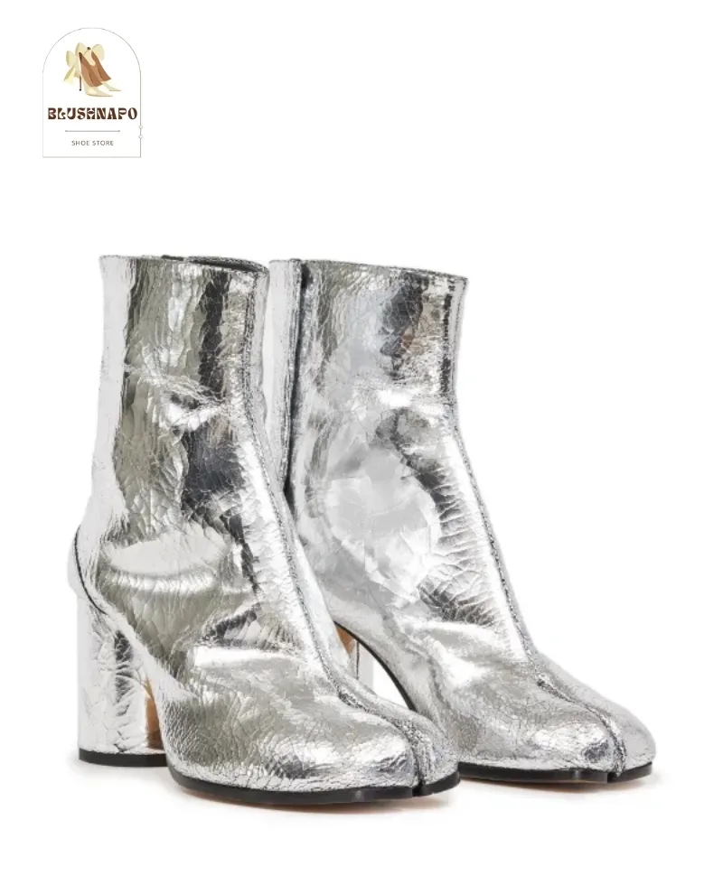 Noir Croc-Embossed Platform Boots UK